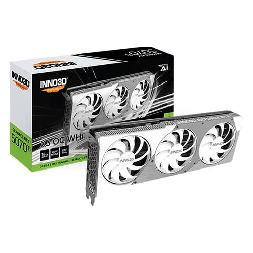 INNO3D GeForce RTX 5070 Ti X3 OC 16GB DDR7 Graphics Card (white) - | Buy Online at Shwetha Computers