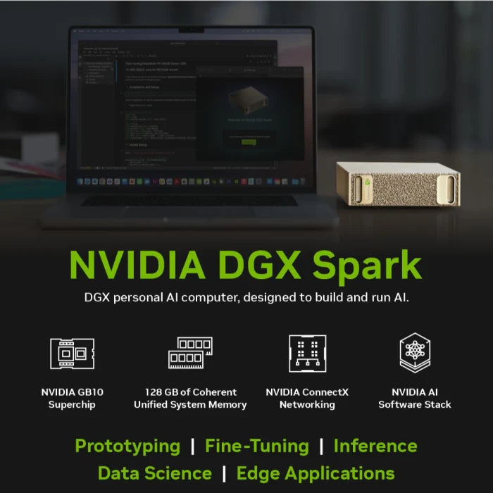 NVIDIA DGX Spark Personal AI Supercomputer (128GB RAM, 4TB SSD) I A Grace Blackwell AI Supercomputer on your desk