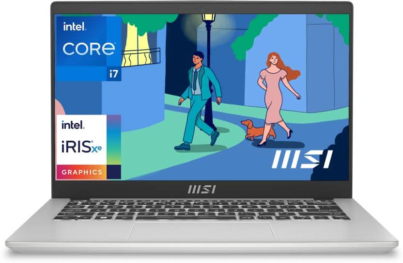 MSI Modern 14 Gaming Laptop Intel Core i7-1255U processor, Iris Xe Graphics, 16GB, 512GB SSD, 14