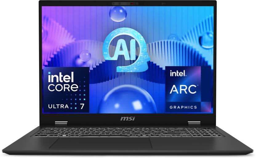 MSI Prestige 16 AI Evo Gaming Laptop Intel Core Ultra 7 155H processor, Intel Integrated Arc, 16GB, 512GB SSD, 16