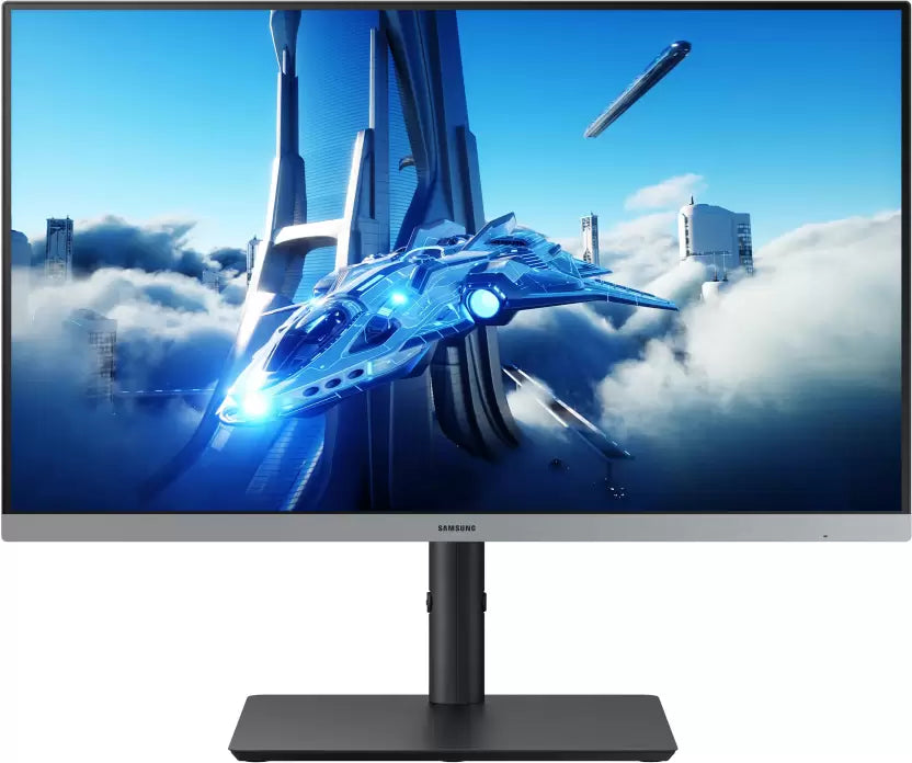 SAMSUNG S4 60.96 cm (24 inch) Full HD IPS Panel with Eye Saver Mode, Flicker Free, Height Adjustable Stand, Borderless Display Monitor (LS24C430GAWXXL)  (AMD Free Sync, Response Time: 4 ms, 100 Hz Refresh Rate)