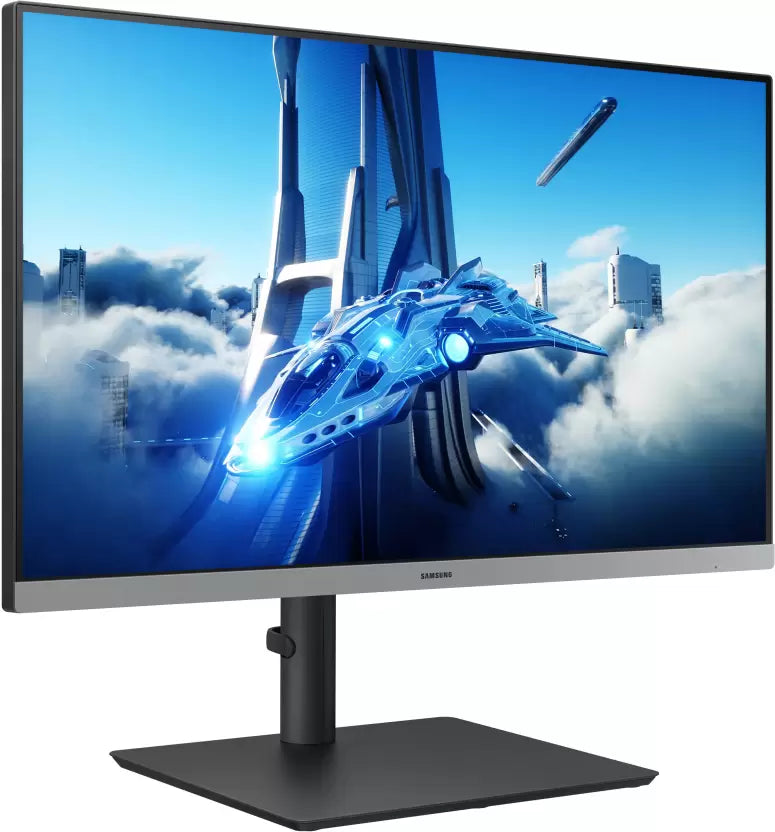SAMSUNG S4 60.96 cm (24 inch) Full HD IPS Panel with Eye Saver Mode, Flicker Free, Height Adjustable Stand, Borderless Display Monitor (LS24C430GAWXXL)  (AMD Free Sync, Response Time: 4 ms, 100 Hz Refresh Rate)