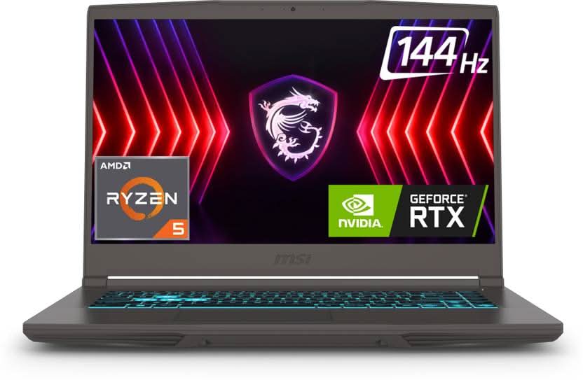 MSI Thin A15 Gaming Laptop Ryzen 5 7535HS processor, NVIDIA GeForce RTX 3050, 8x2GB, 512GB SSD, 15.6
