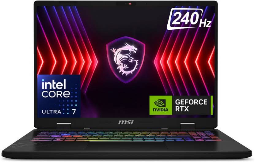 MSI Crosshair 16 HX AI Gaming Laptop Intel Core Ultra 7 255HX Processor, NVIDIA GeForce RTX 5070, 8x2GB, 1TB SSD, 16" QHD+, 16 HX AI D2XWGKG-066IN - | Buy Online at Shwetha Computers