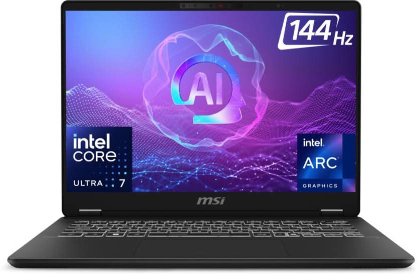 MSI Prestige 14 AI Evo Gaming Laptop Intel Core Ultra 7 255H Processor, Intel Arc Graphics, 16x2GB, 1TB SSD, 14