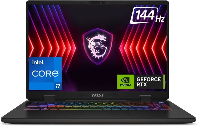 MSI Sword 16 HX Gaming Laptop Intel Core i7-13700HX Processor, RTX 4060, 8x2GB, 1TB SSD, 16