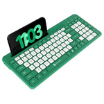 PORTRONICS Bubble Square Wireless Keyboard with Bluetooth & 2.4 GHZ Receiver - Green | Buy Online at Shwetha Computers