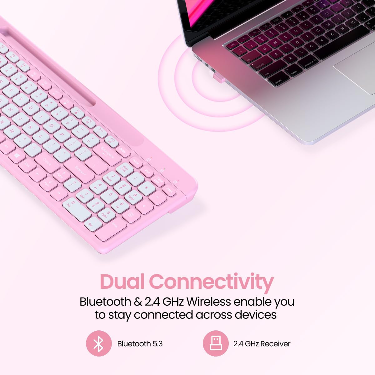 PORTRONICS Bubble Square Wireless Keyboard with Bluetooth & 2.4 GHZ Receiver - | Buy Online at Shwetha Computers