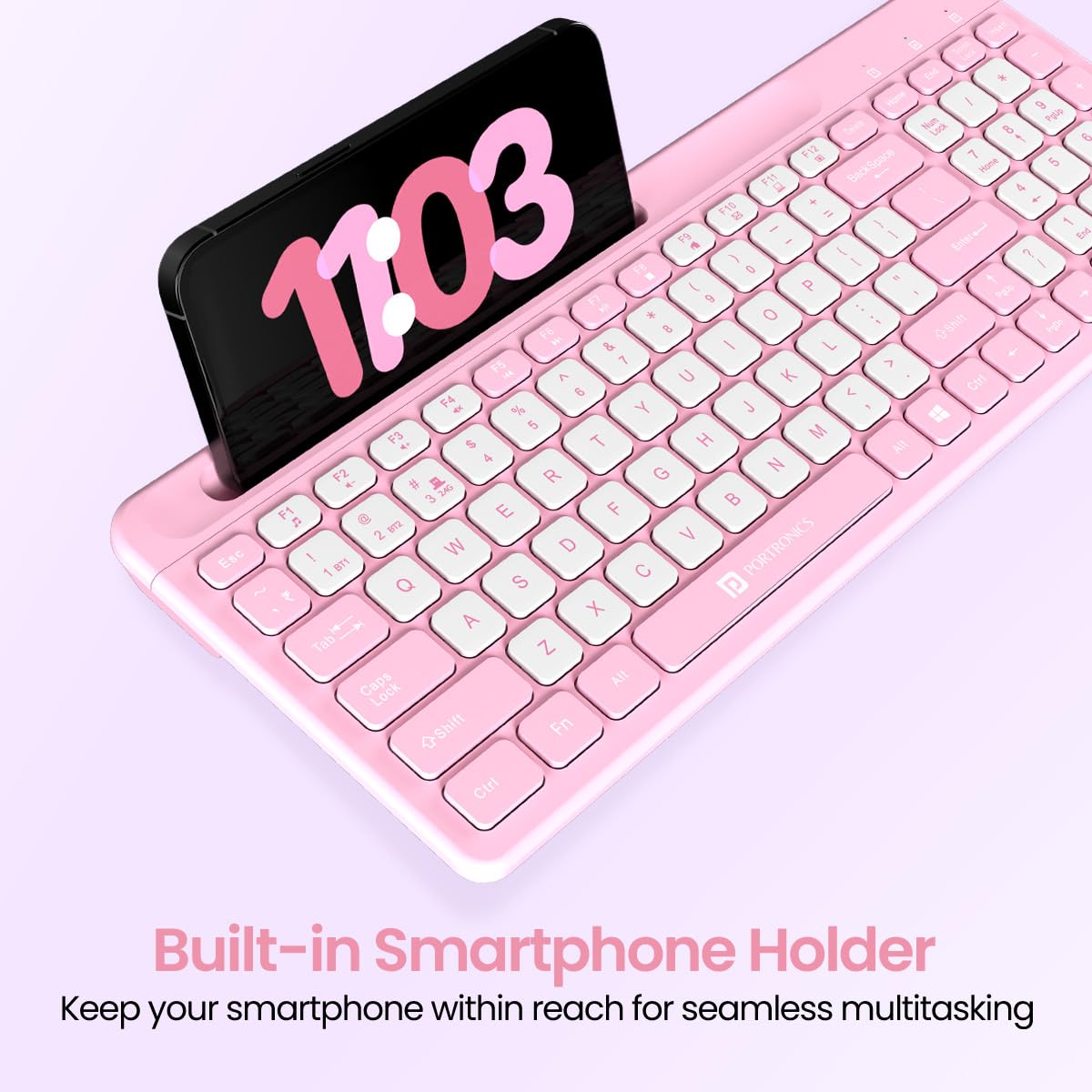 PORTRONICS Bubble Square Wireless Keyboard with Bluetooth & 2.4 GHZ Receiver - | Buy Online at Shwetha Computers