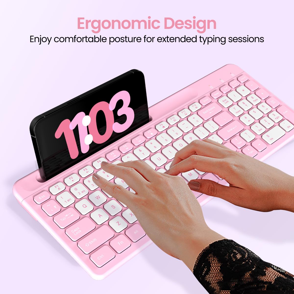 PORTRONICS Bubble Square Wireless Keyboard with Bluetooth & 2.4 GHZ Receiver - | Buy Online at Shwetha Computers