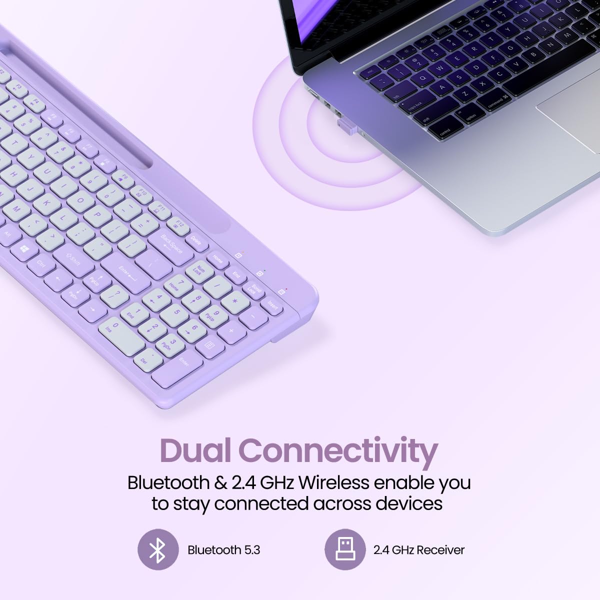 PORTRONICS Bubble Square Wireless Keyboard with Bluetooth & 2.4 GHZ Receiver - | Buy Online at Shwetha Computers