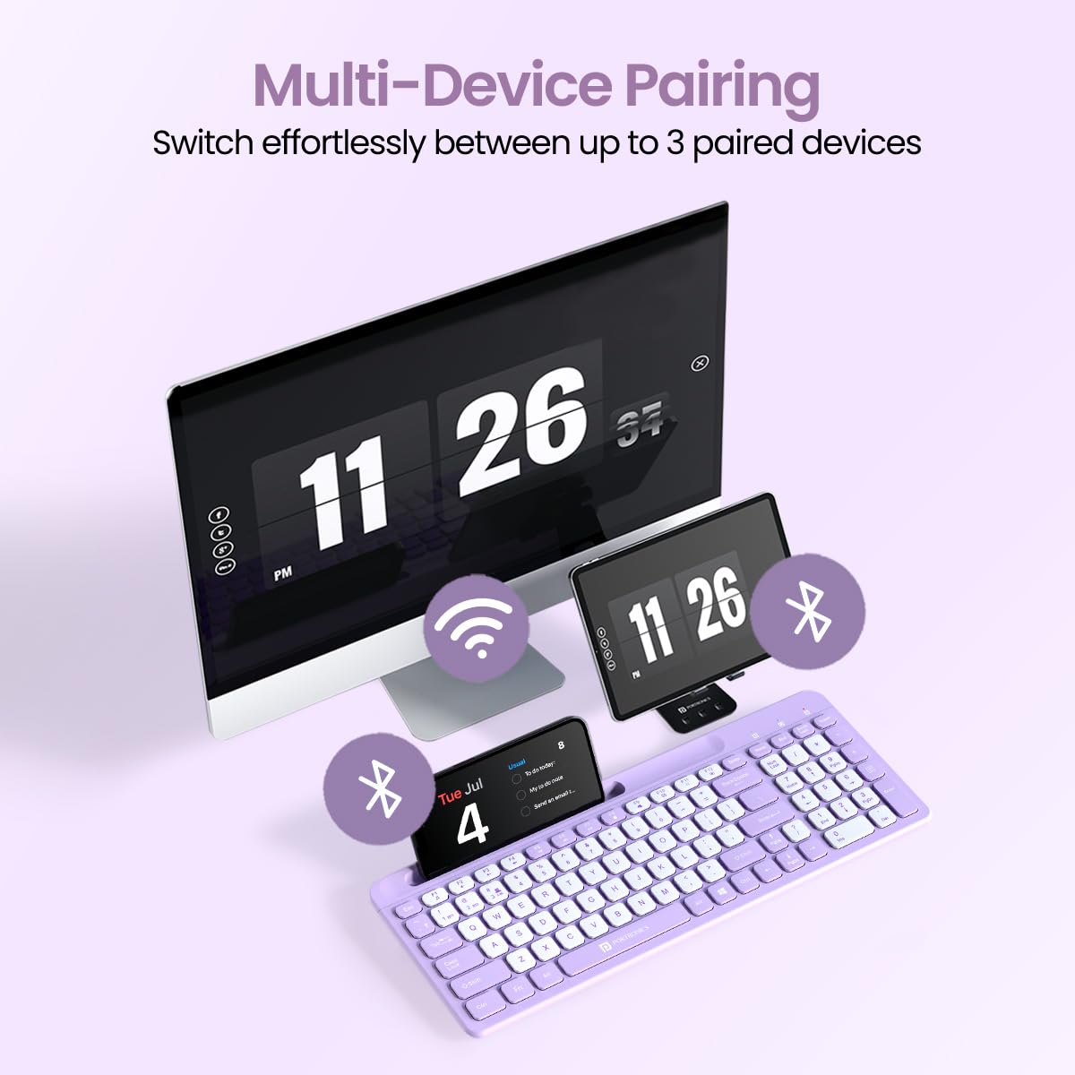 PORTRONICS Bubble Square Wireless Keyboard with Bluetooth & 2.4 GHZ Receiver - | Buy Online at Shwetha Computers