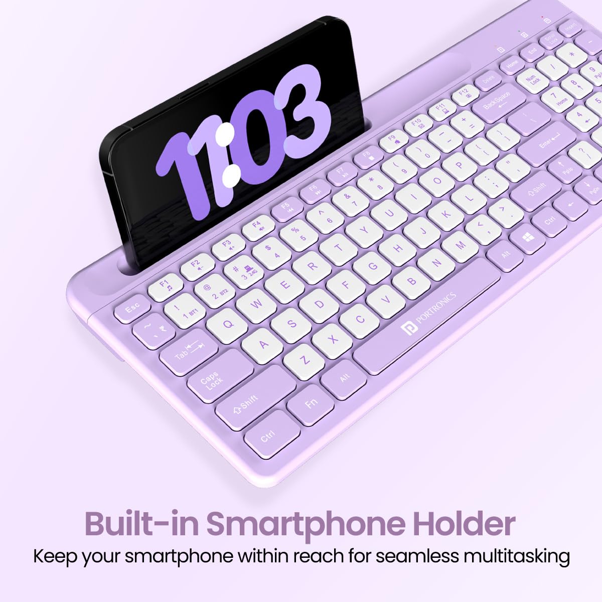 PORTRONICS Bubble Square Wireless Keyboard with Bluetooth & 2.4 GHZ Receiver - | Buy Online at Shwetha Computers
