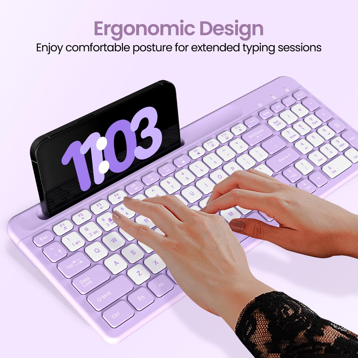 PORTRONICS Bubble Square Wireless Keyboard with Bluetooth & 2.4 GHZ Receiver - | Buy Online at Shwetha Computers