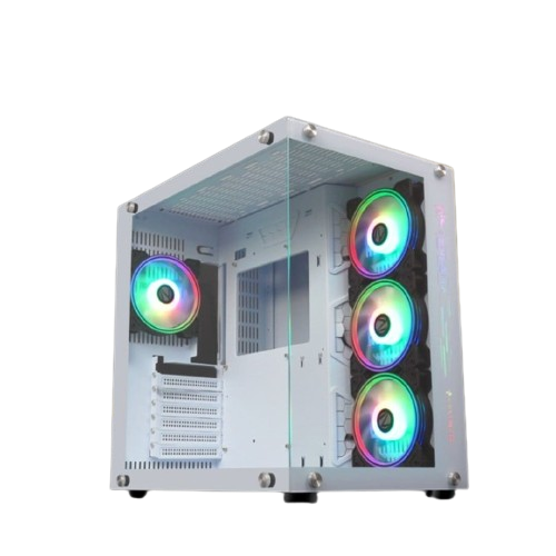 Zebronics Hermes White ATX/mATX Computer Case 948W with Triple 120mm RGB LED Fans