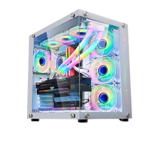 Zebronics Hermes White ATX/mATX Computer Case 948W with Triple 120mm RGB LED Fans