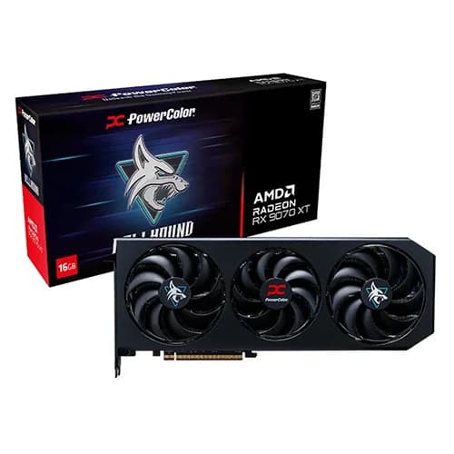 PowerColor Hellhound AMD Radeon RX 9070 XT OC 16GB GDDR6 Gaming Graphics Card - | Buy Online at Shwetha Computers