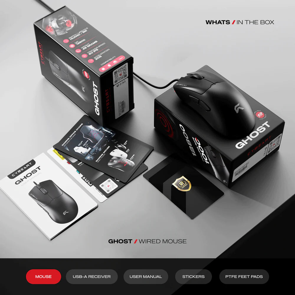 Cybeart Ghost | 49g Ultra-light Wired Gaming Mouse - | Buy Online at Shwetha Computers