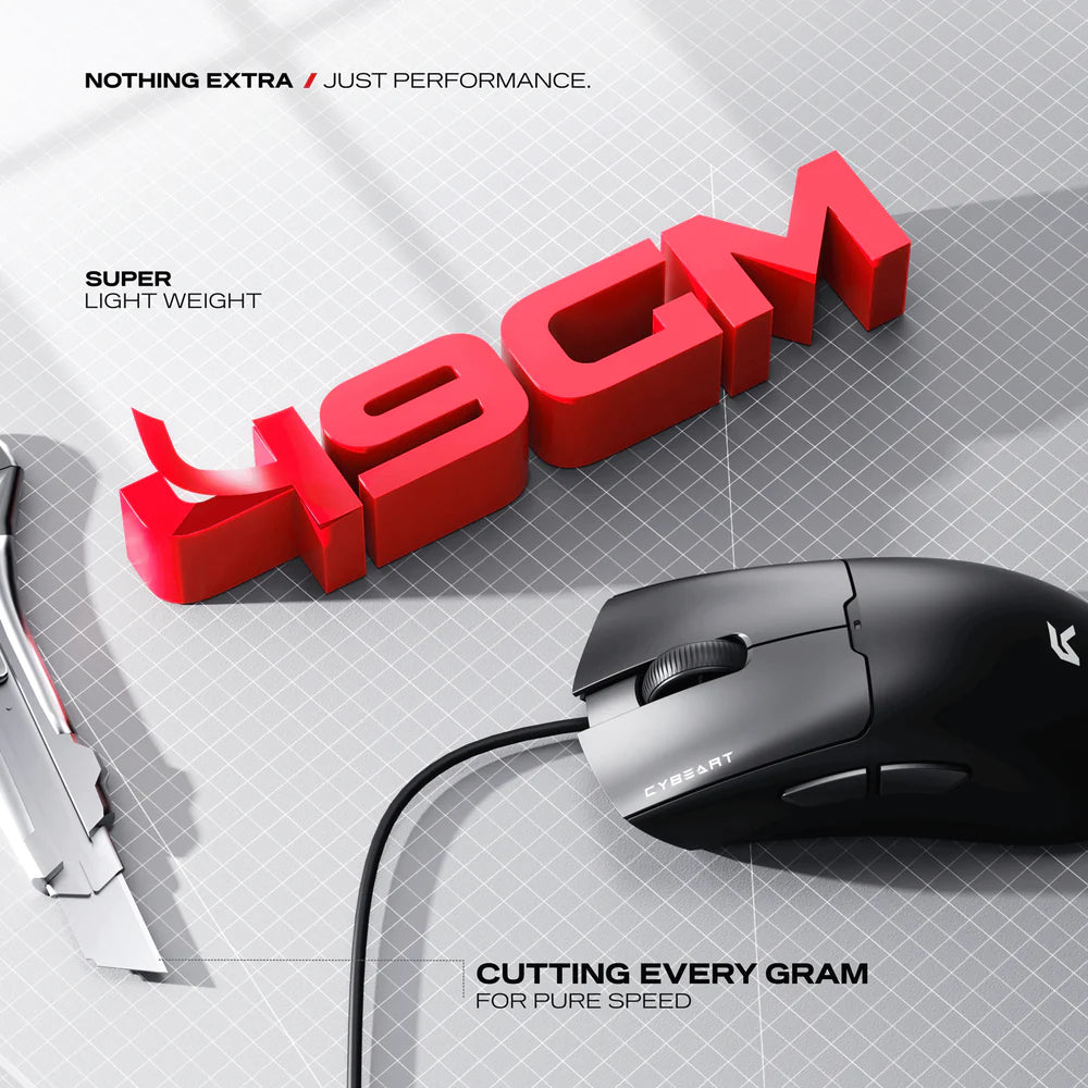 Cybeart Ghost | 49g Ultra-light Wired Gaming Mouse - | Buy Online at Shwetha Computers