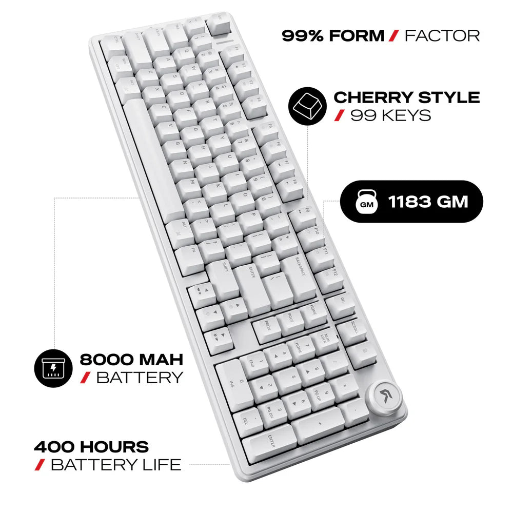 Cybeart Akula 99 | Compact Full-Size Tri-Mode Gaming Keyboard - | Buy Online at Shwetha Computers