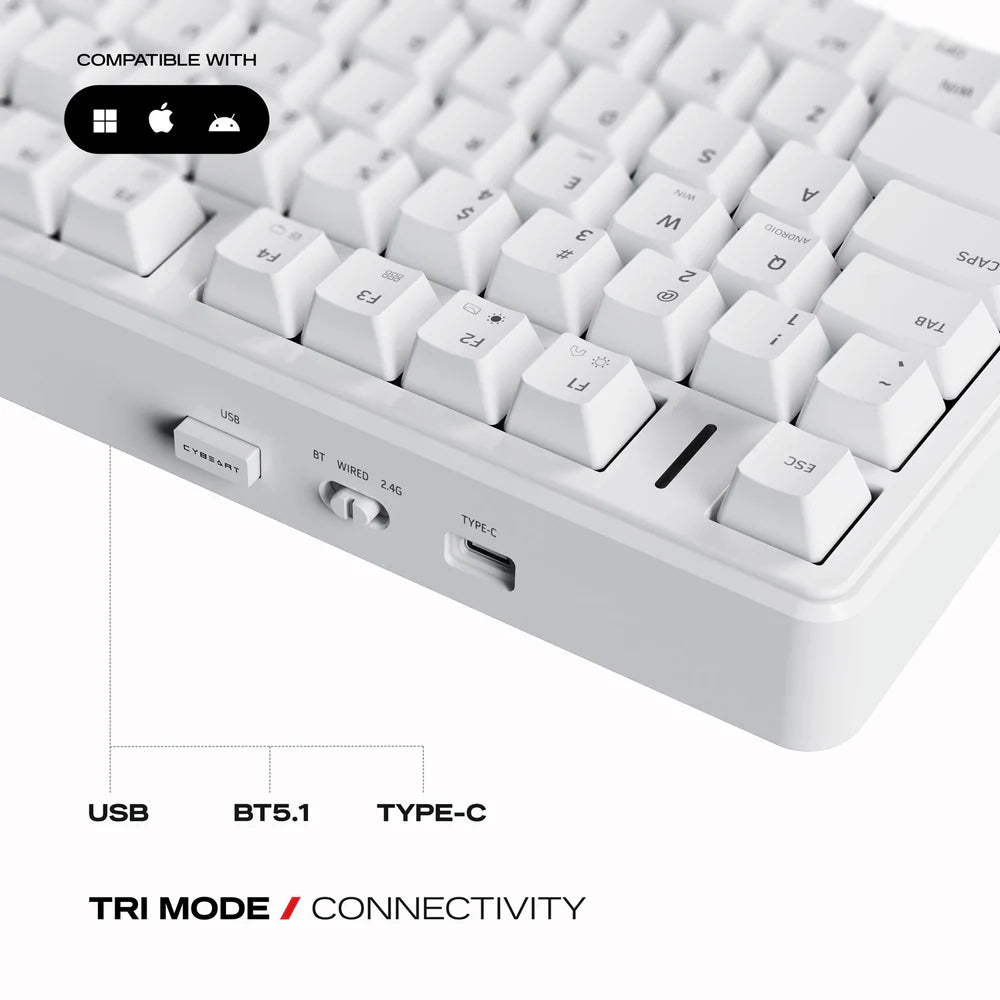Cybeart Akula 99 | Compact Full-Size Tri-Mode Gaming Keyboard - | Buy Online at Shwetha Computers