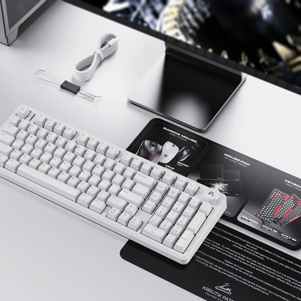 Cybeart Akula 99 | Compact Full-Size Tri-Mode Gaming Keyboard - | Buy Online at Shwetha Computers