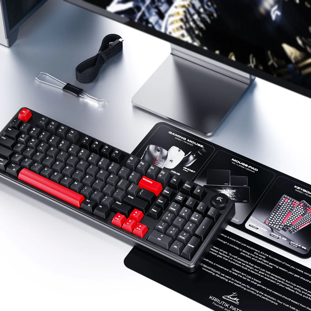 Cybeart Akula 99 | Compact Full-Size Tri-Mode Gaming Keyboard - | Buy Online at Shwetha Computers