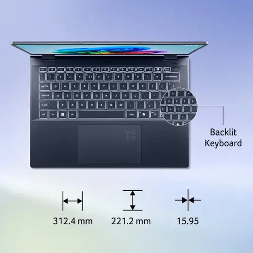 Acer Swift 14 AI (SF14-51) Gaming Laptop Intel Core Ultra 7 processor 256V, Intel Arc graphics, 16 GB, 1024GB SSD, 14" WUXGA, NX.J2HSI.001 - | Buy Online at Shwetha Computers