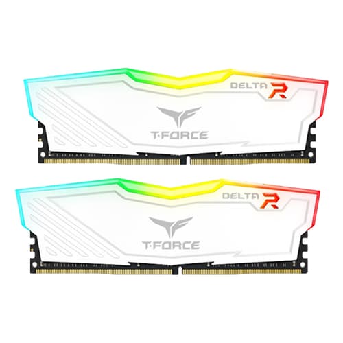 TEAMGROUP T-Force Delta RGB CL16 DDR4 16GB (8GBx2) 3200MHz Desktop RAM (White)