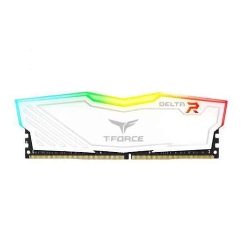 TEAMGROUP T-Force Delta RGB CL18 DDR4 16GB (8GBx2) 3600MHz Desktop RAM (White)