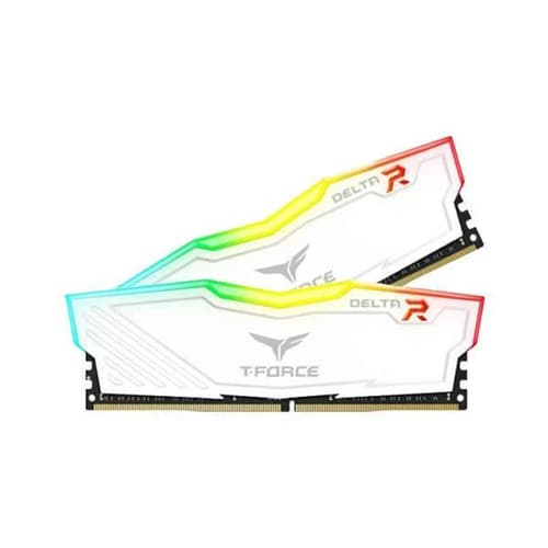 TEAMGROUP T-Force Delta RGB CL18 DDR4 16GB (8GBx2) 3600MHz Desktop RAM (White)