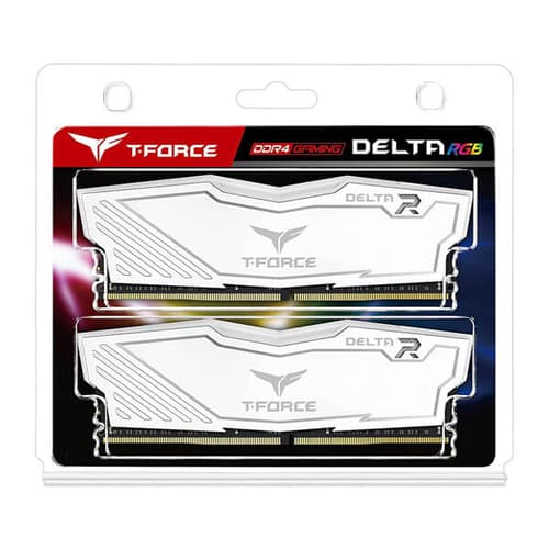 TEAMGROUP T-Force Delta RGB CL16 DDR4 32GB (16GBx2) 3200MHz Desktop RAM (White)
