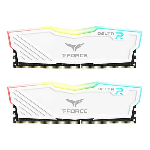 TEAMGROUP T-Force Delta RGB CL18 DDR4 32GB (16GBx2) 3600MHz Desktop RAM (White)