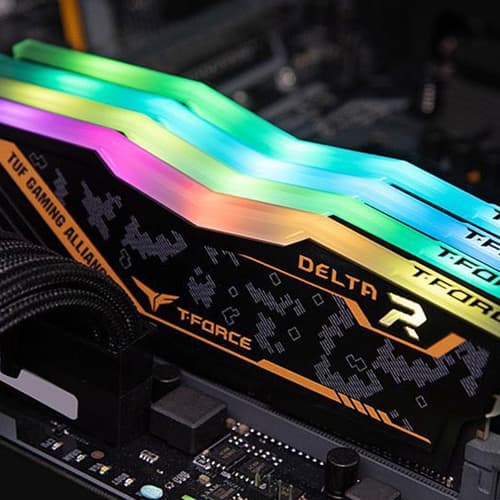 TEAMGROUP T-Force Delta TUF Gaming Alliance RGB CL16 DDR4 16GB (8GBx2) 3200MHz Desktop RAM (Black)