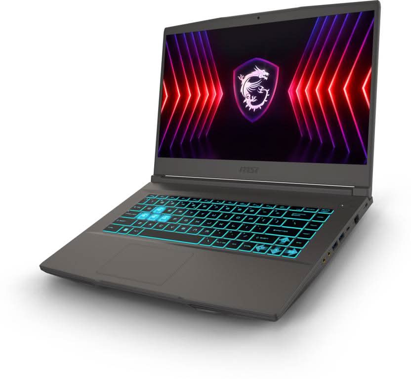 MSI Thin 15 Gaming Laptop Intel Core i5-13420H processor, NVIDIA GeForce RTX 3050, 8x2GB, 512GB SSD, 15.6