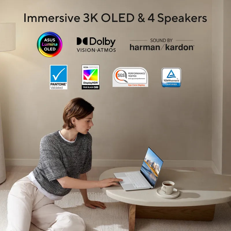 ASUS Zenbook S 14 OLED, Intel Core Ultra 7 Processor 258V, Intel Arc Graphics, 32GB, 1TB M.2 NVMe PCIe 4.0 SSD, 14.0", 3K, UX5406SA-PZ358WS - | Buy Online at Shwetha Computers