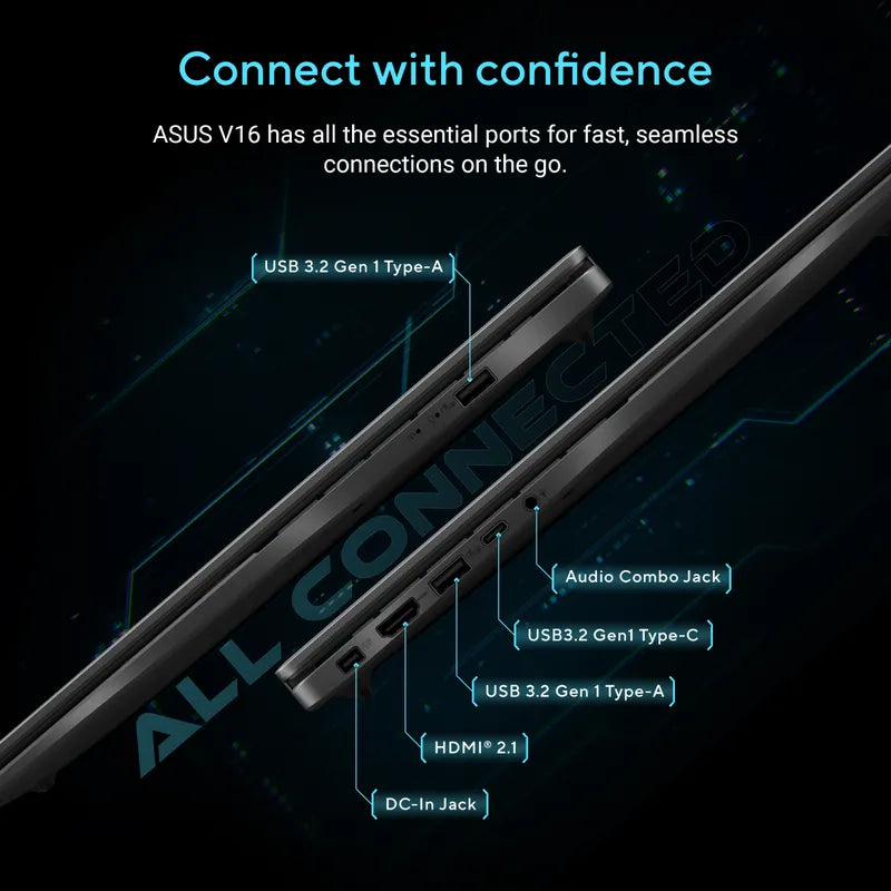 ASUS Gaming V16, Intel Core 7 Processor 240H, 8GB GDDR7 NVIDIA GeForce RTX 5060 Laptop GPU, 16GB, 512GB M.2 NVMe PCIe 4.0 SSD, 40.64 cms (16), WUXGA, V3607VM-RP057WS - | Buy Online at Shwetha Computers