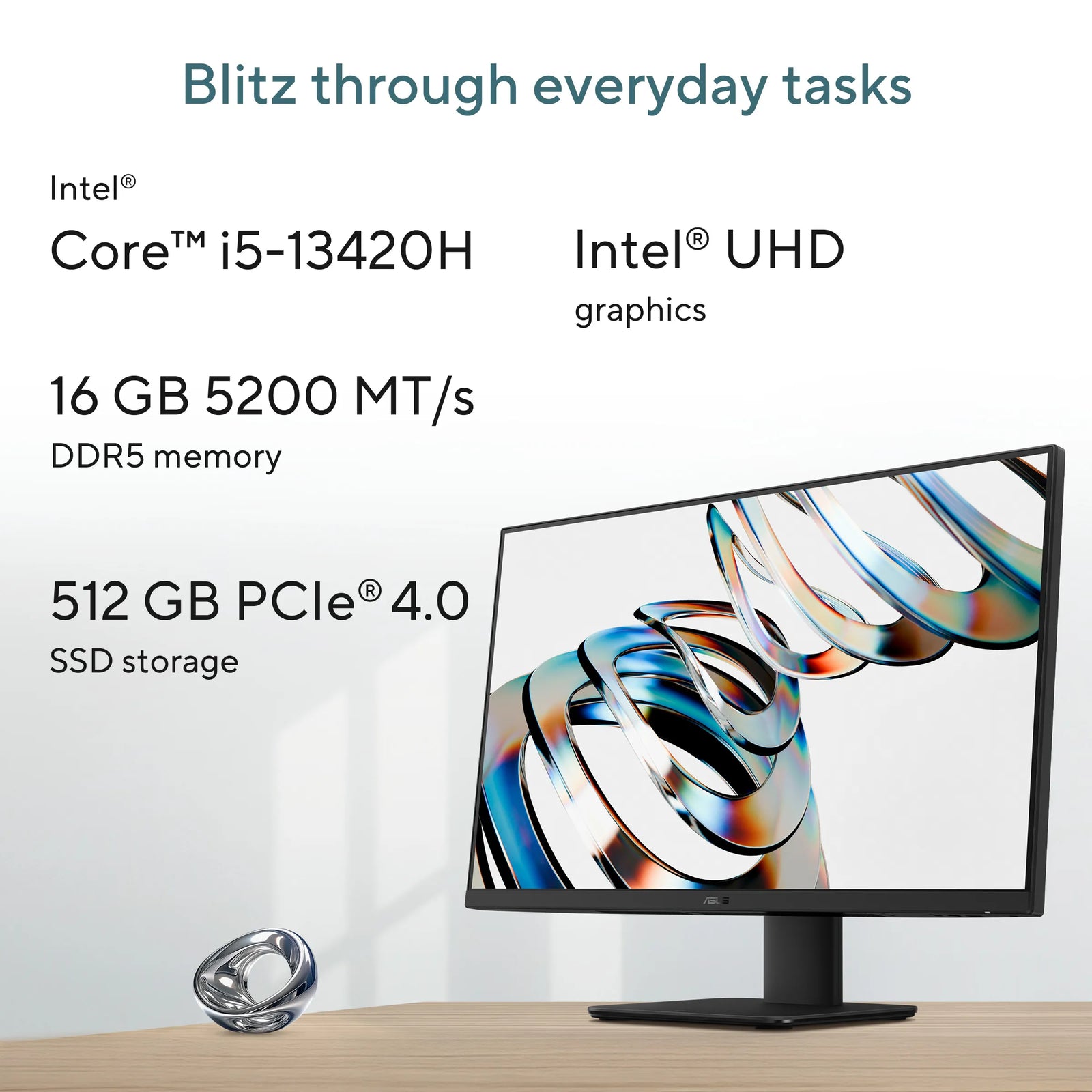 ASUS AIO, All In One PC, Intel Core i5-13420H, Intel UHD Graphics 16GB, 512GB M.2 NVMe PCIe 4.0 SSD, 60.45 cms (23.8) FHD, V440VA-KBPC043WS - | Buy Online at Shwetha Computers