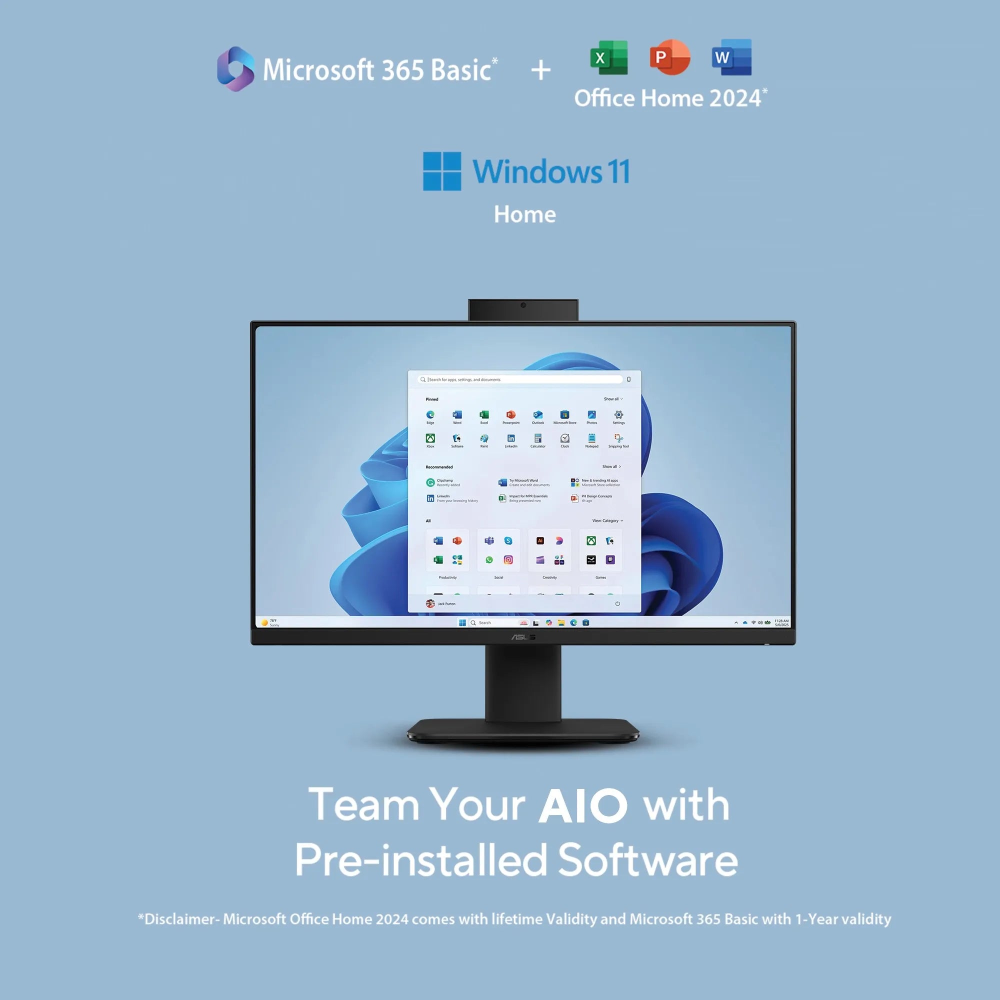 ASUS AIO, All In One PC, Intel Core i5-13420H, Intel UHD Graphics 16GB, 512GB M.2 NVMe PCIe 4.0 SSD, 60.45 cms (23.8) FHD, V440VA-KBPC043WS - | Buy Online at Shwetha Computers