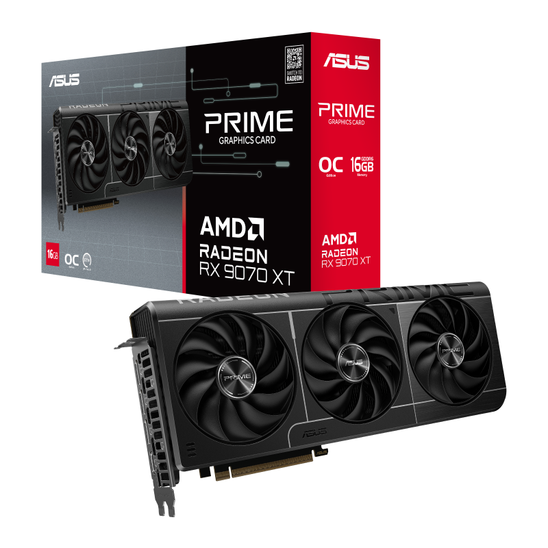 ASUS Prime Radeon RX 9070 XT OC Edition 16GB GDDR6 256-Bit Gaming Graphics Card