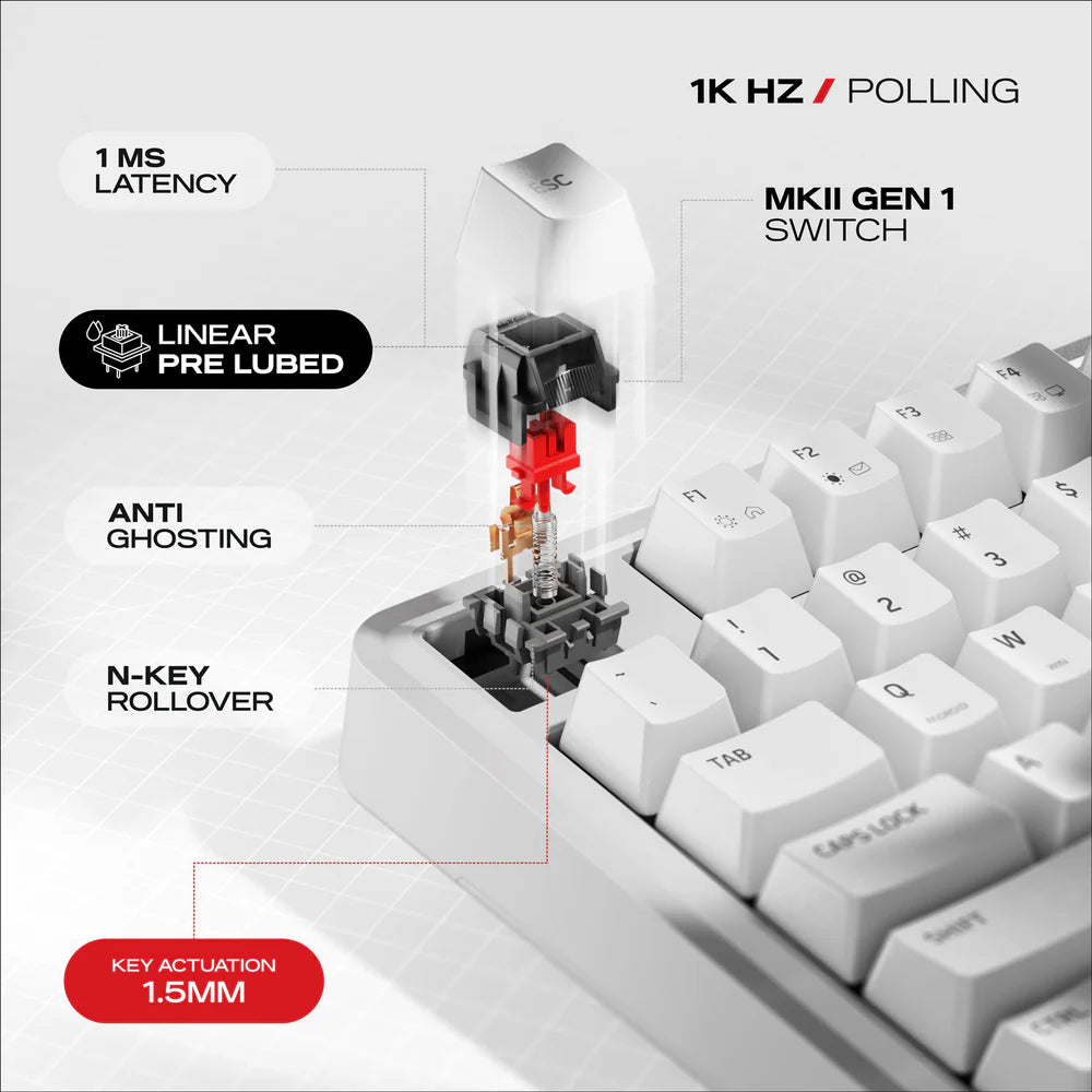 Cybeart Nighthawk 75 | TKL Tri-Mode Gaming Keyboard - | Buy Online at Shwetha Computers