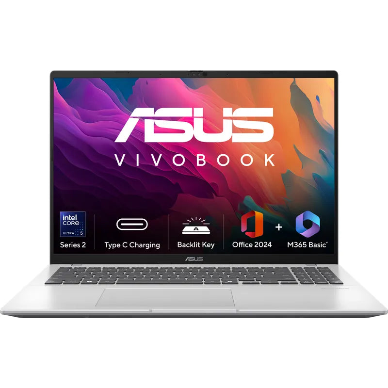ASUS Vivobook 16, Intel Core Ultra 5 Processor 225H, Intel Graphics, 16GB, 512GB M.2 NVMe PCIe 4.0 SSD, 16.0", X1607CA-MB142WS - | Buy Online at Shwetha Computers