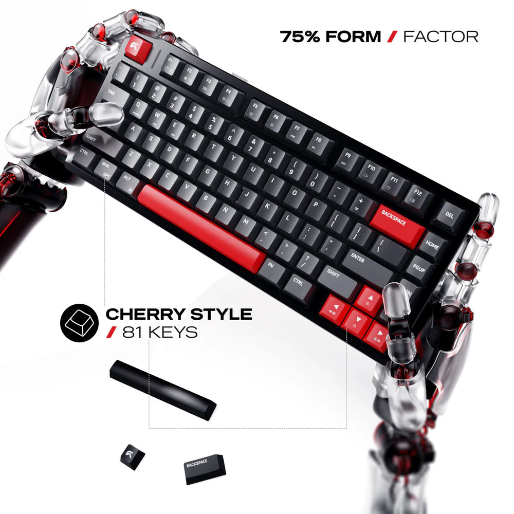 Cybeart X75 Rhino | TKL CNC Aluminium Tri-Mode Gaming Keyboard - | Buy Online at Shwetha Computers