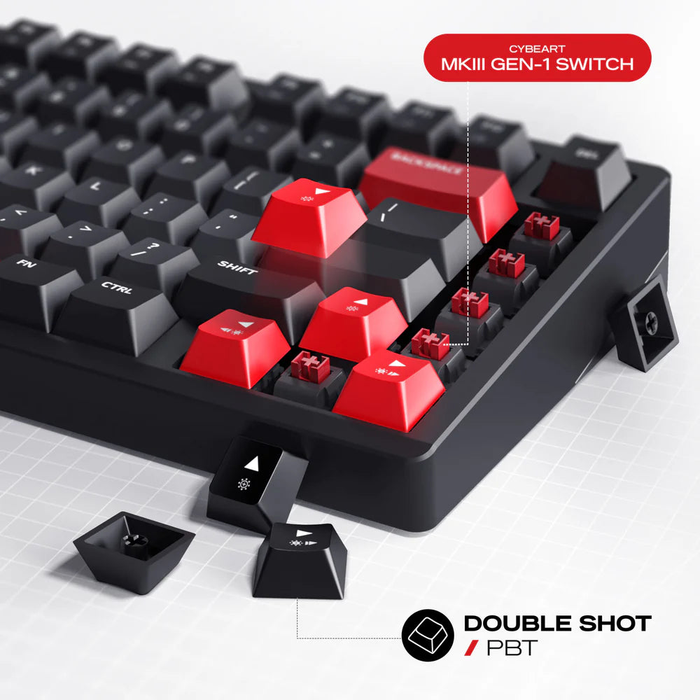 Cybeart X75 Rhino | TKL CNC Aluminium Tri-Mode Gaming Keyboard - | Buy Online at Shwetha Computers