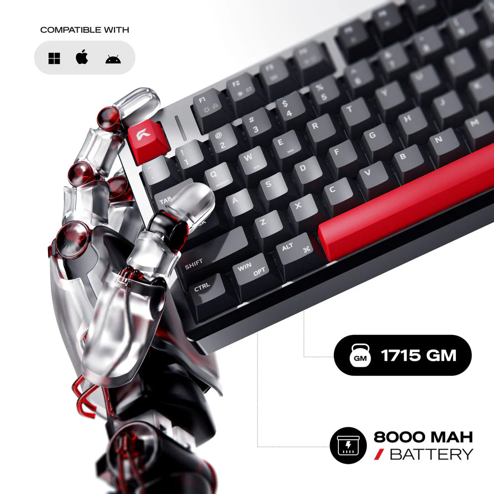 Cybeart X75 Rhino | TKL CNC Aluminium Tri-Mode Gaming Keyboard - | Buy Online at Shwetha Computers
