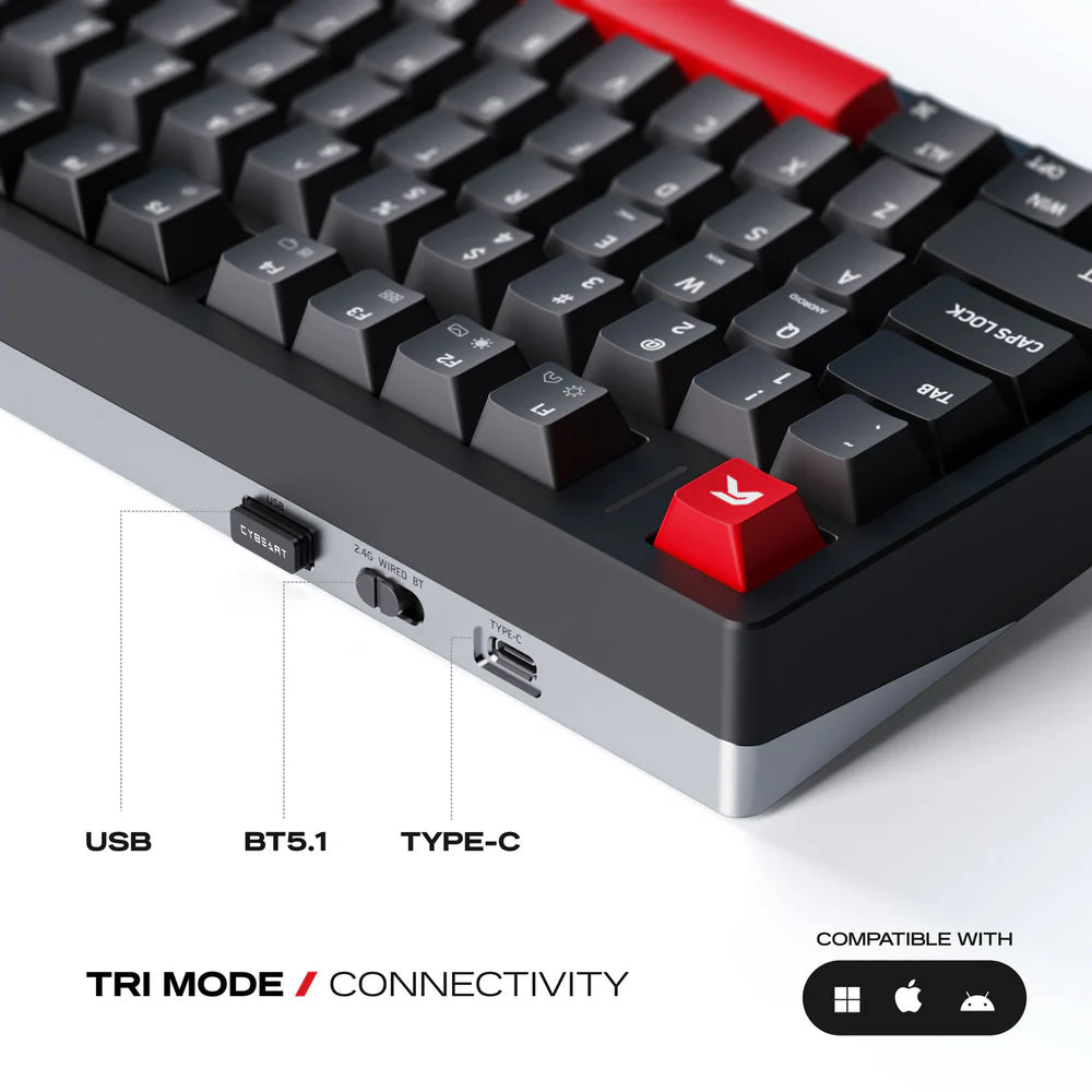 Cybeart X75 Rhino | TKL CNC Aluminium Tri-Mode Gaming Keyboard - | Buy Online at Shwetha Computers