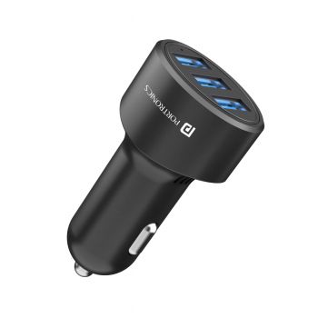 Portronics Car Power 12 Car Charger with Triple USB Port