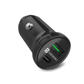 Portronics Car Power Mini Car Charger with Rapid Charge + PD Output
