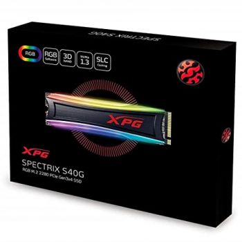 XPG Spectrix S40G RGB 256GB PCIE GEN3X4 M.2 2280 Solid State Drive (AS40G-256GT-C)