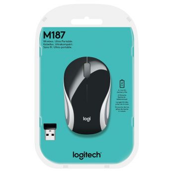 Logitech Wireless Mini Mouse M187 - Black - AP (910-005371)